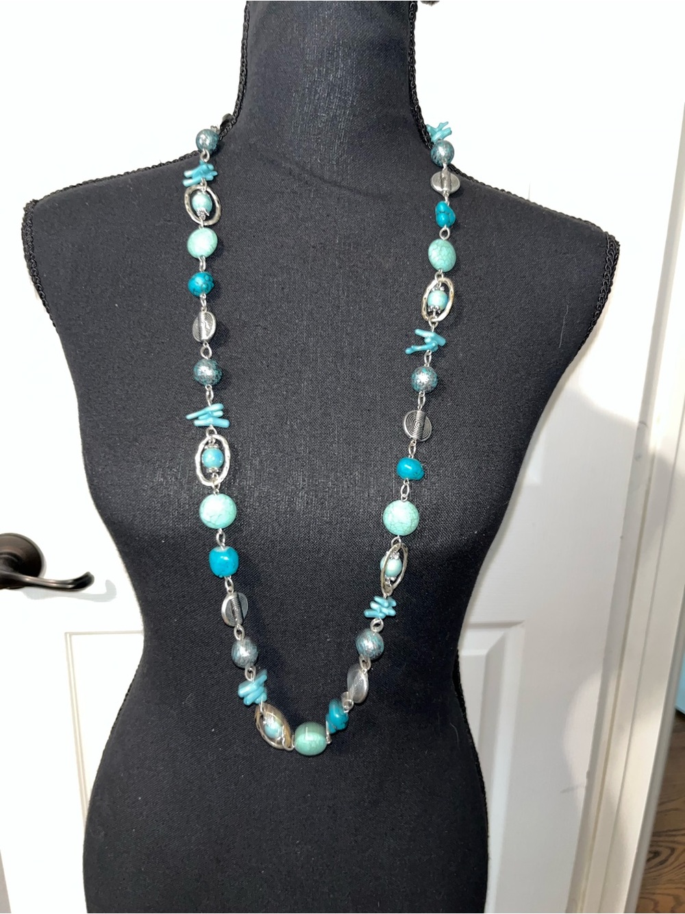 Treska Turquoise Bead Long Necklace